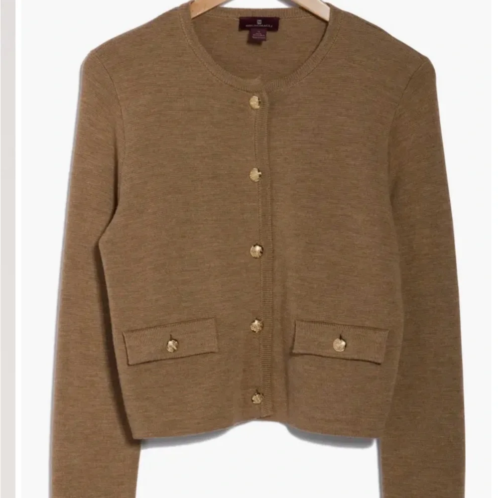 Bruno Magli Merino Wool Crop Cardigan